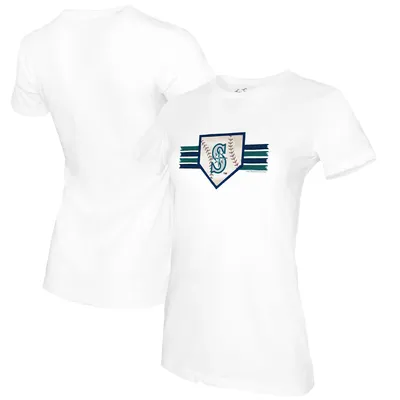 Seattle Mariners Tiny Turnip Women's Base Stripe T-Shirt - White