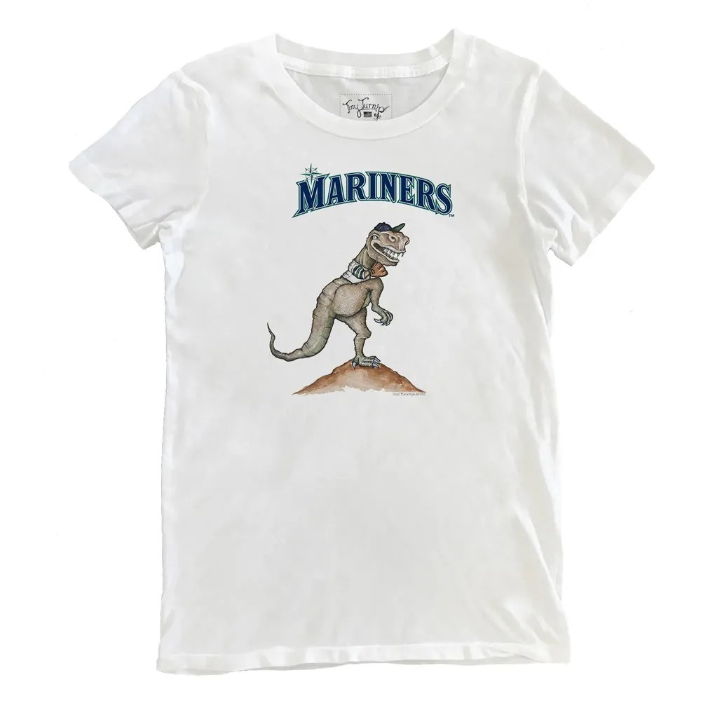 Lids Seattle Mariners Youth V-Neck T-Shirt - White/Navy