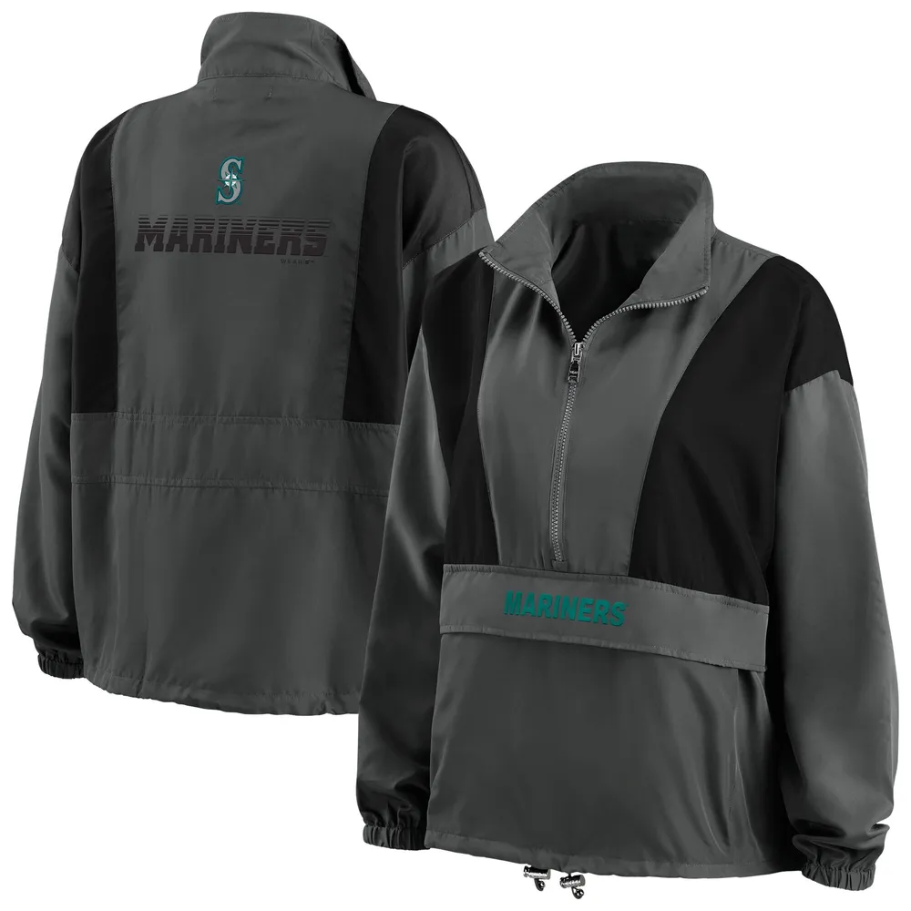 Lids Seattle Mariners WEAR by Erin Andrews Women's Packable Half-Zip Jacket  - Charcoal