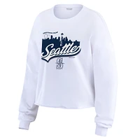 Women's WEAR by Erin Andrews White Seattle Mariners Domestic Postcard Long Sleeve T-Shirt