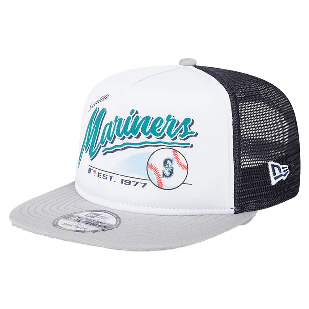 Youth New Era  White Seattle Mariners Retro 9FIFTY Snapback Hat