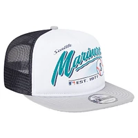 Youth New Era  White Seattle Mariners Retro 9FIFTY Snapback Hat