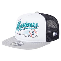 Youth New Era  White Seattle Mariners Retro 9FIFTY Snapback Hat