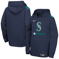 Youth Nike  Navy Seattle Mariners Authentic Collection Performance Pullover Hoodie