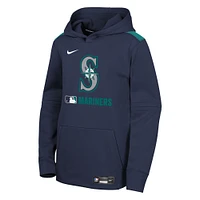 Youth Nike  Navy Seattle Mariners Authentic Collection Performance Pullover Hoodie