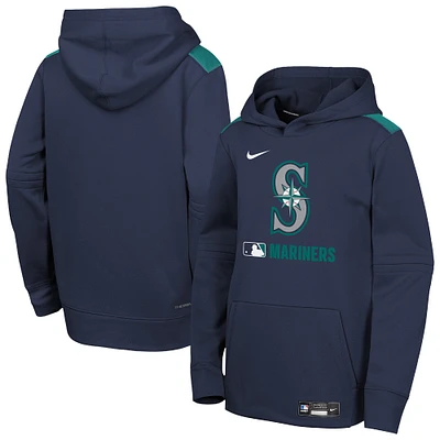 Youth Nike  Navy Seattle Mariners Authentic Collection Performance Pullover Hoodie