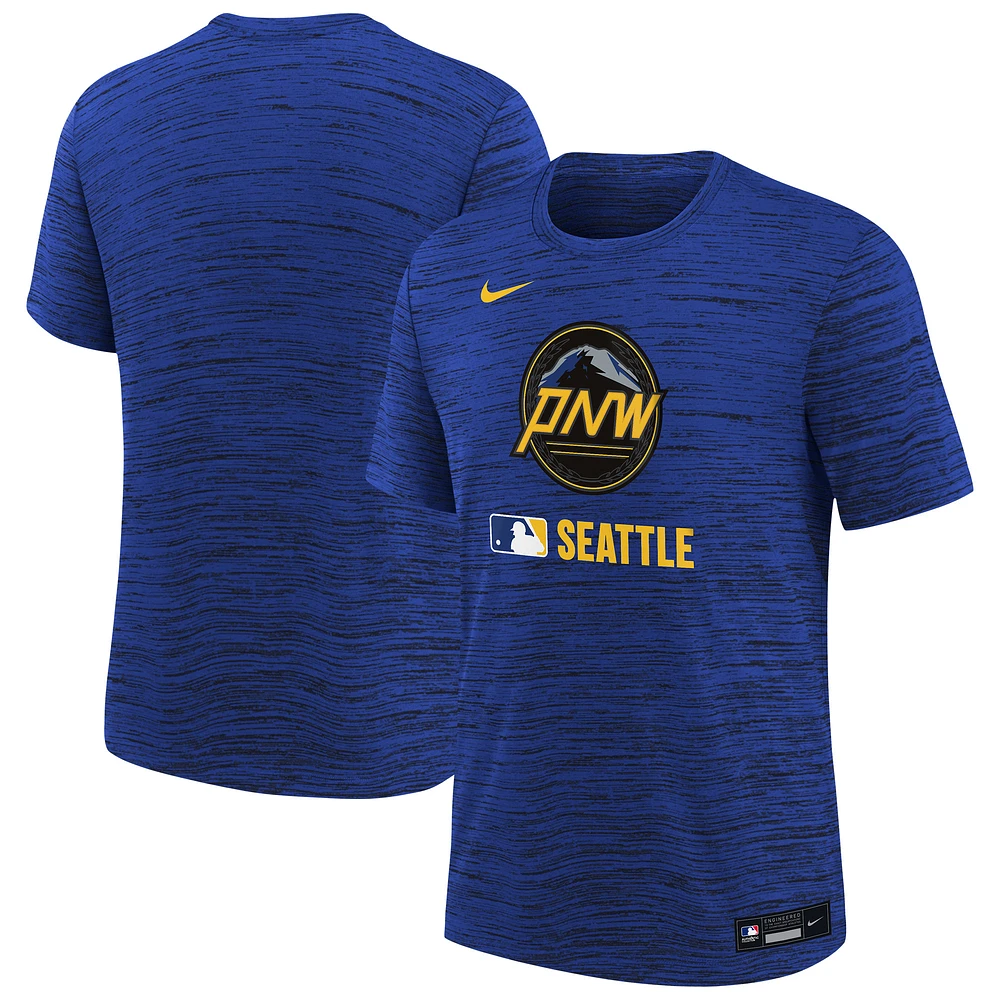 Youth Nike Royal Seattle Mariners Authentic Collection City Connect Velocity Performance T-Shirt