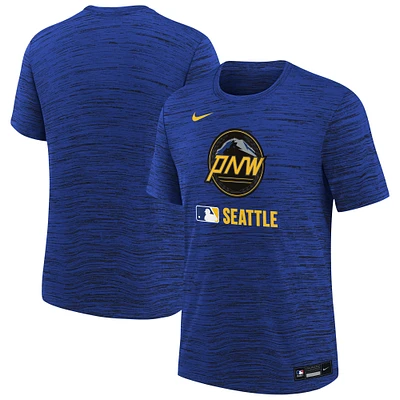 Youth Nike Royal Seattle Mariners Authentic Collection City Connect Velocity Performance T-Shirt