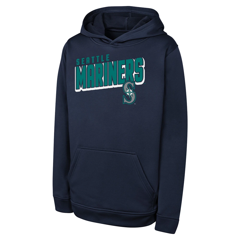 Youth Navy Seattle Mariners Cyber Punk Pullover Hoodie