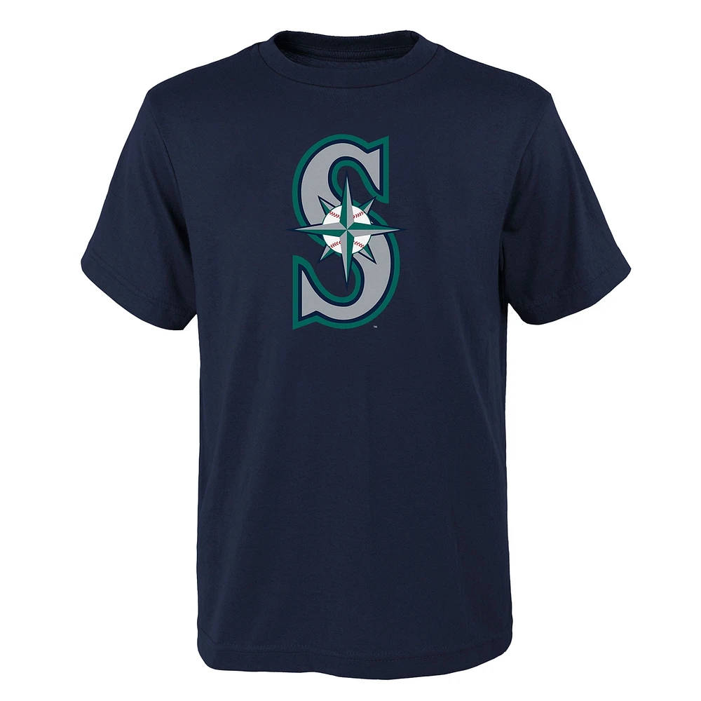 Youth Navy Seattle Mariners Logo Primary Team T-Shirt