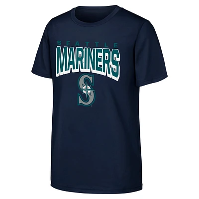 Youth  Navy Seattle Mariners On The Block T-Shirt