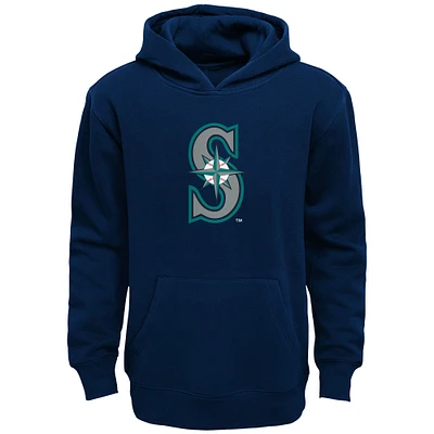 Youth  Navy Seattle Mariners Primary Logo Pullover Hoodie