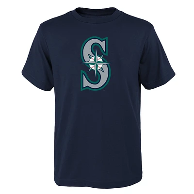 Youth Navy Seattle Mariners Primary Logo T-Shirt