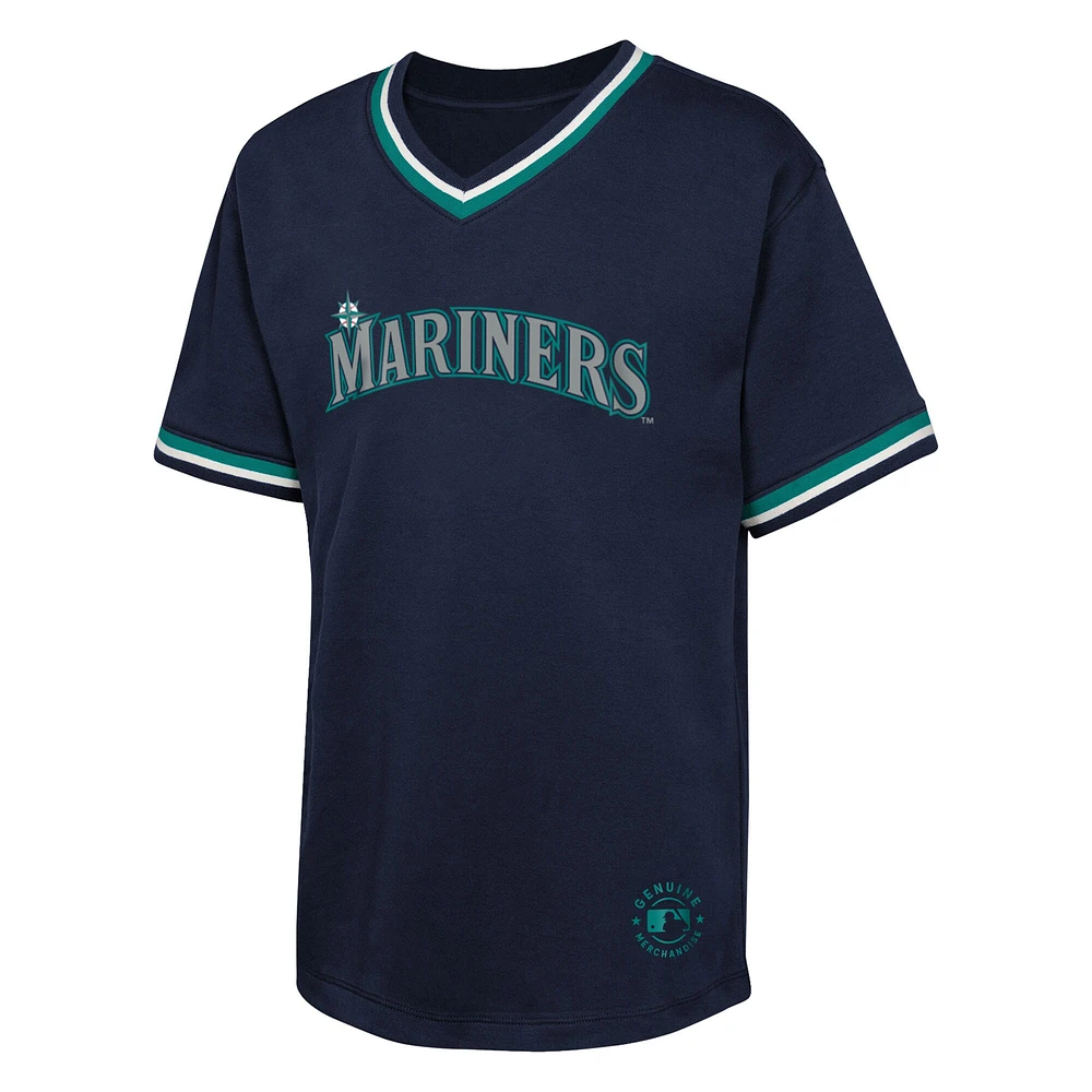 Youth  Navy Seattle Mariners Relief Pitcher V-Neck T-Shirt