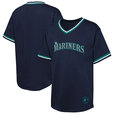 Youth  Navy Seattle Mariners Relief Pitcher V-Neck T-Shirt