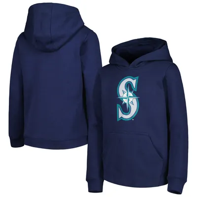 Seattle Mariners Youth Team Primary Logo Pullover Hoodie - Navy