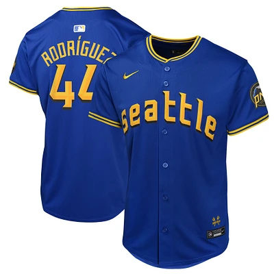 Maillot de joueur Nike Julio Rodríguez pour jeunes Seattle Mariners City Connect Limited, bleu marine