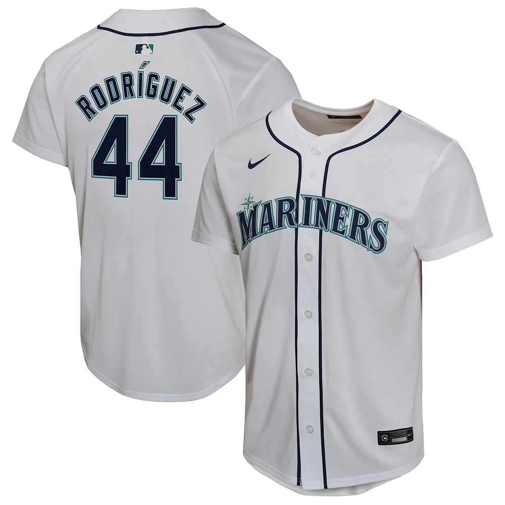 Maillot de joueur match à domicile Nike Julio Rodríguez pour jeunes des Seattle Mariners, blanc