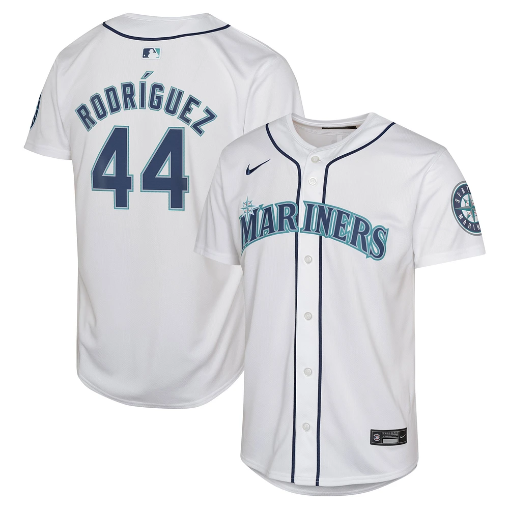 Maillot Nike Julio Rodríguez pour jeunes, blanc, Seattle Mariners, domicile limité