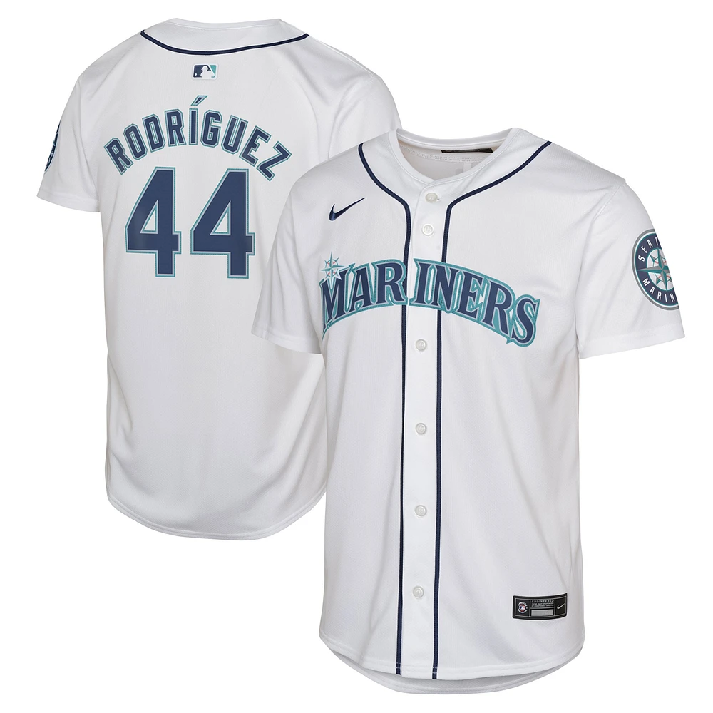 Maillot de joueur Nike Julio Rodríguez pour jeune, blanc, Seattle Mariners, domicile limité