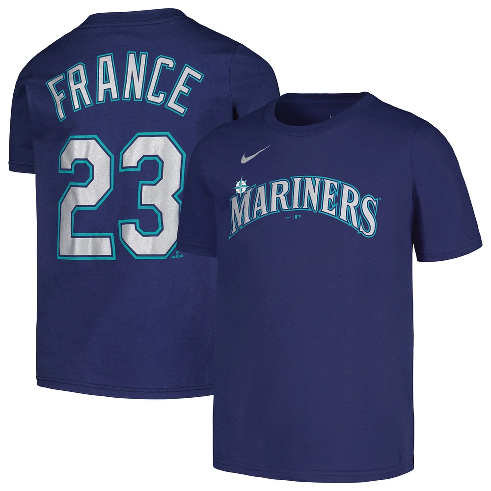 T-shirt avec nom et numéro de joueur Nike Ty France Navy Seattle Mariners