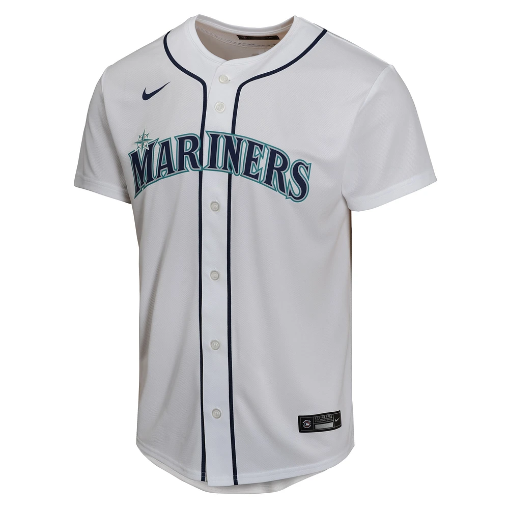 Maillot de match à domicile Nike blanc pour jeunes des Seattle Mariners