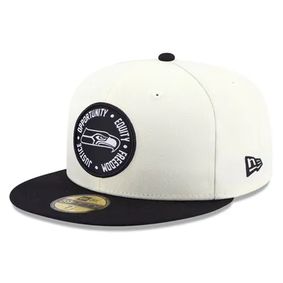 Seattle Seahawks New Era 2022 Inspire Change  59FIFTY Fitted Hat - Cream/Black