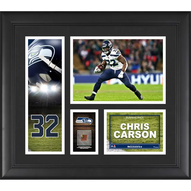 Russell Wilson Framed Game Used Seattle Seahawks White Nike Jersey