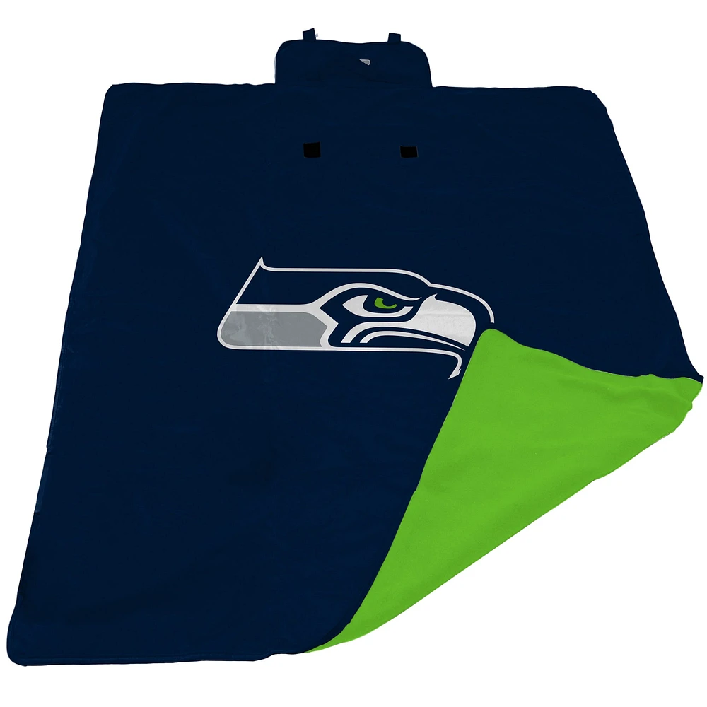 College Navy Seattle Seahawks Couverture d'extérieur XL toutes saisons 60 po x 80 po