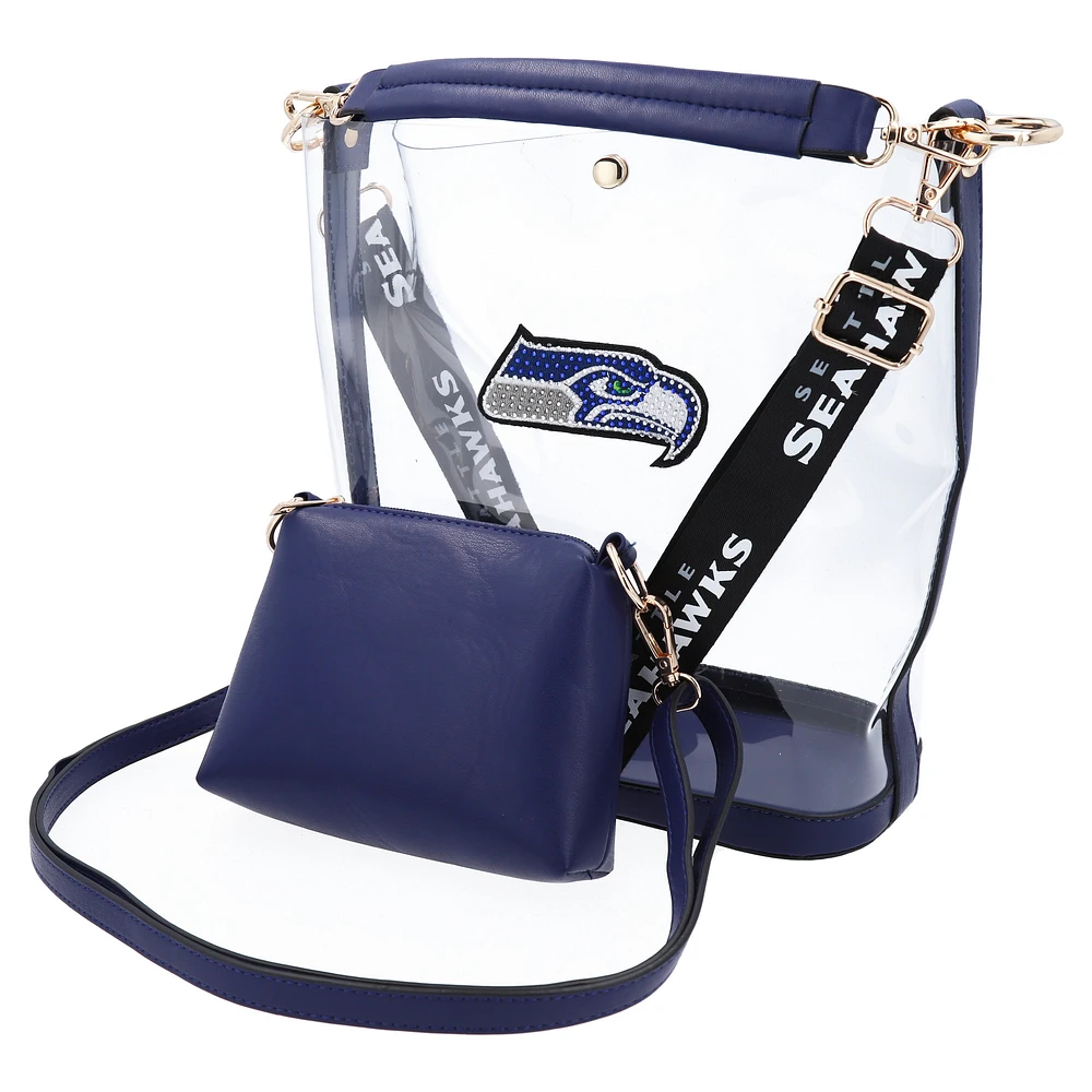 Sac à main transparent avec strass des Seahawks de Seattle Cuce