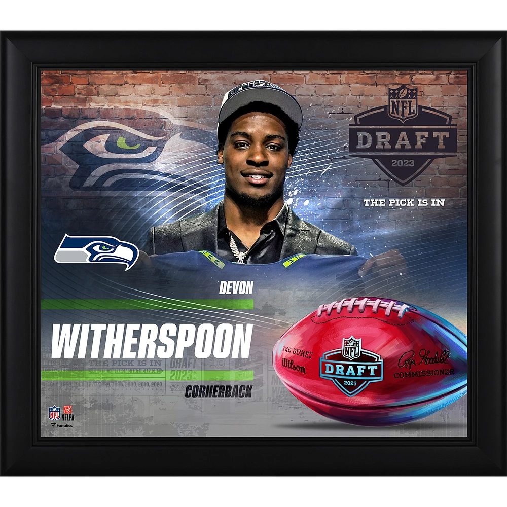 Devon Witherspoon Seattle Seahawks Facsimile Signature Framed 15" x 17" 2023 NFL Draft Day Collage