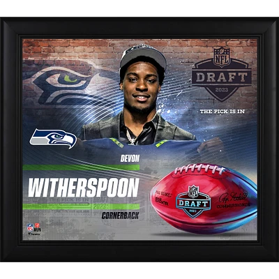 Devon Witherspoon Seattle Seahawks Facsimile Signature Framed 15" x 17" 2023 NFL Draft Day Collage