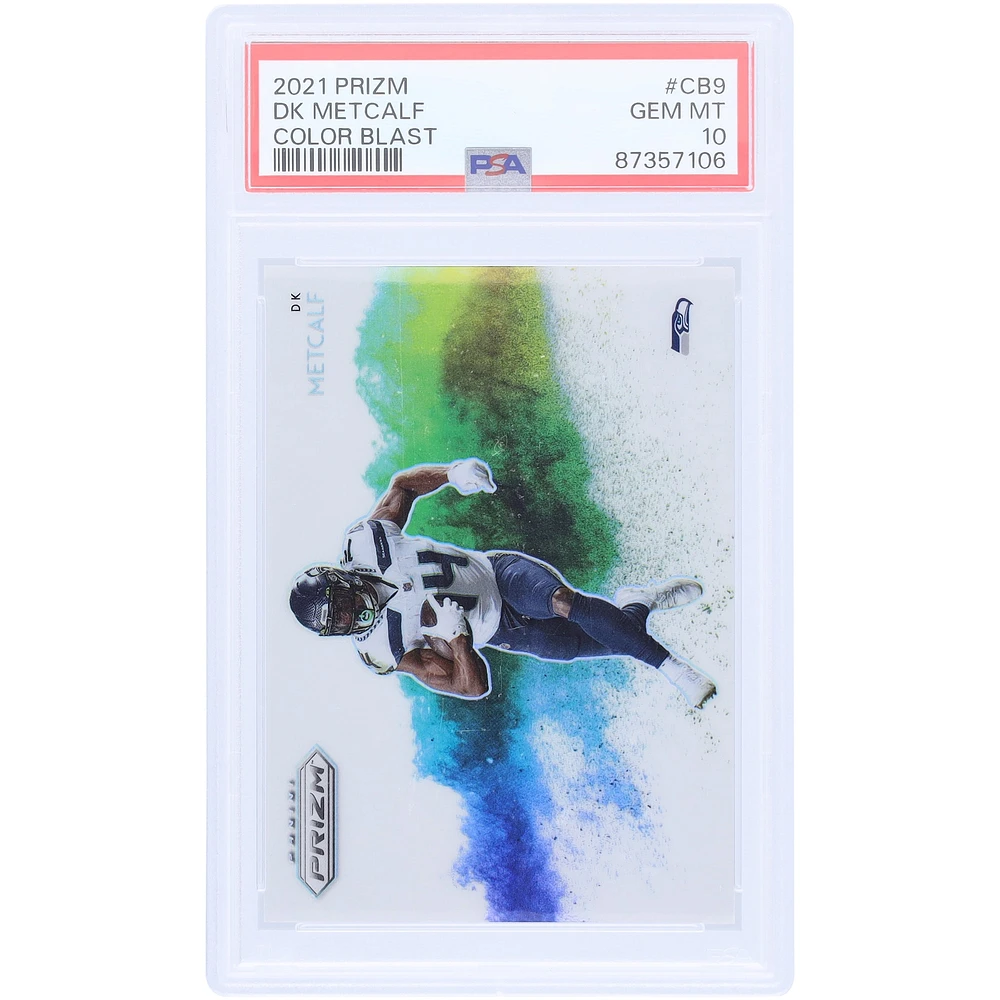DK Metcalf Seattle Seahawks 2021 Panini Prizm Color Blast #CB-9 PSA Authenticated 10 Card