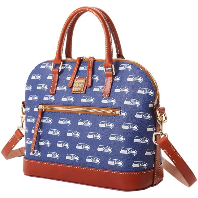 Dooney & Bourke Seattle Seahawks Team Signature Bombed Zip Satchel Purse