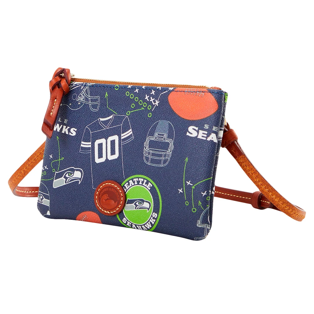 Dooney & Bourke Seattle Seahawks Sac à main à bandoulière avec fermeture éclair sur le dessus