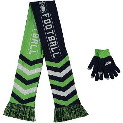 Seattle Seahawks FOCO Glove & Scarf Combo Set - College Navy