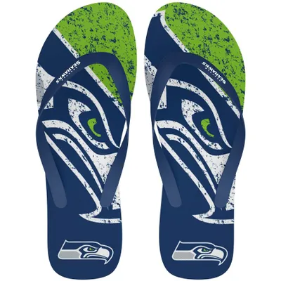 Seattle Seahawks FOCO Big Logo Flip-Flops