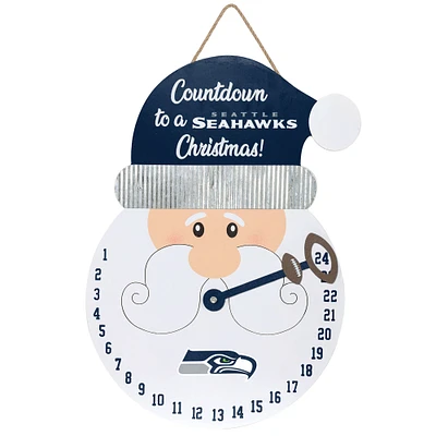 FOCO Seattle Seahawks Compte à rebours Santa Sign