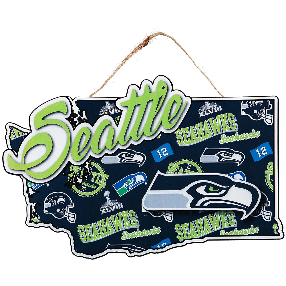 FOCO Seattle Seahawks Die-Cut State Sign