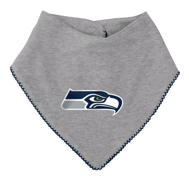 Ensemble bavoir et bottillons Seattle Seahawks All The Love pour nouveau-nés nourrissons College Navy/gris chiné