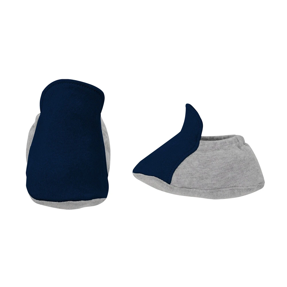 Girls Newborn & Infant College Navy/Heathered Gray Seattle Seahawks All The Love Bodysuit Bib Booties Set