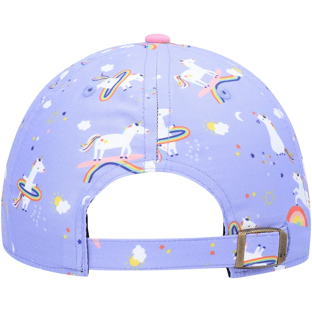 Girls Preschool '47 Purple Seattle Seahawks Unicorn Clean Up Adjustable Hat