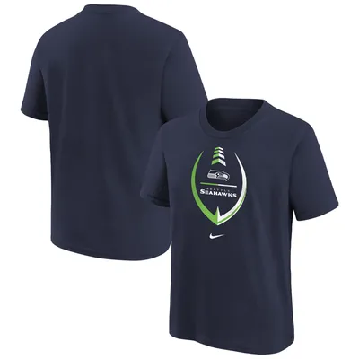Seattle Seahawks Nike Girls Preschool Icon T-Shirt - College Navy
