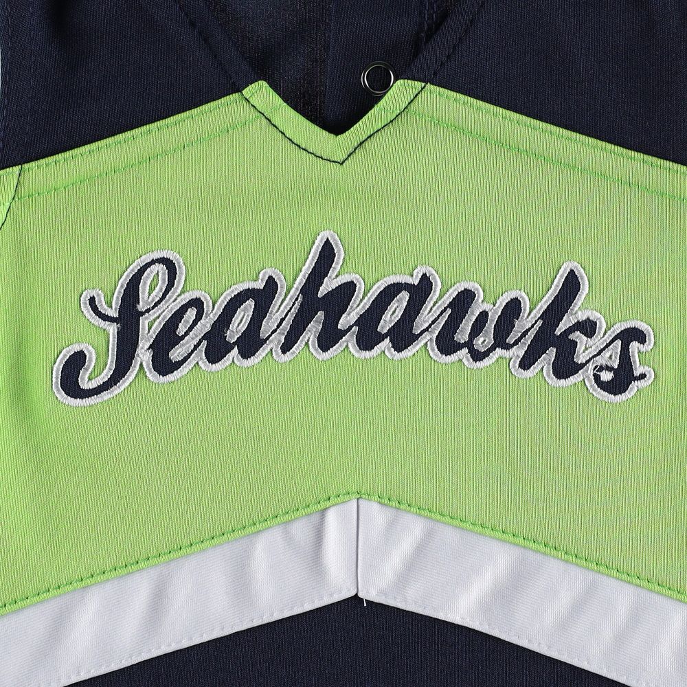 Girls Infant Navy Seattle Seahawks Cheer Captain Jumper Dress