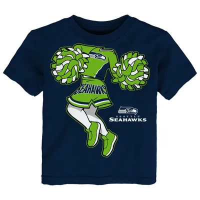 Seattle Seahawks Girls Toddler Cheerleader T-Shirt - College Navy