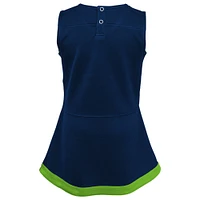 Robe Capitaine Cheer des Seahawks de Seattle pour tout-petits avec culotte bouffante bleu marine