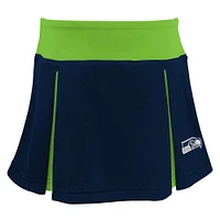 Girls Youth College Navy Seattle Seahawks Spirit Two-Piece Cheerleader Set