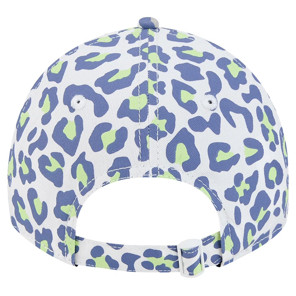 Girls Youth New Era White Seattle Seahawks Active Leopard 9TWENTY Adjustable Hat