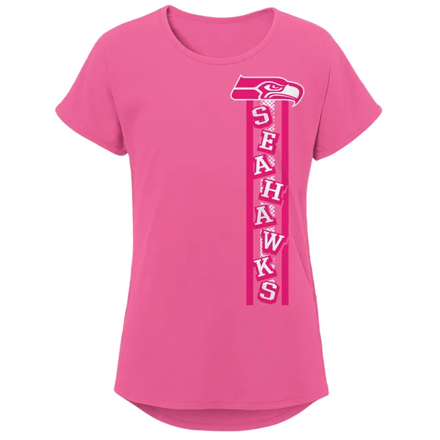 Lids Seattle Seahawks Girls Youth Fair Catch Dolman T-Shirt - Pink