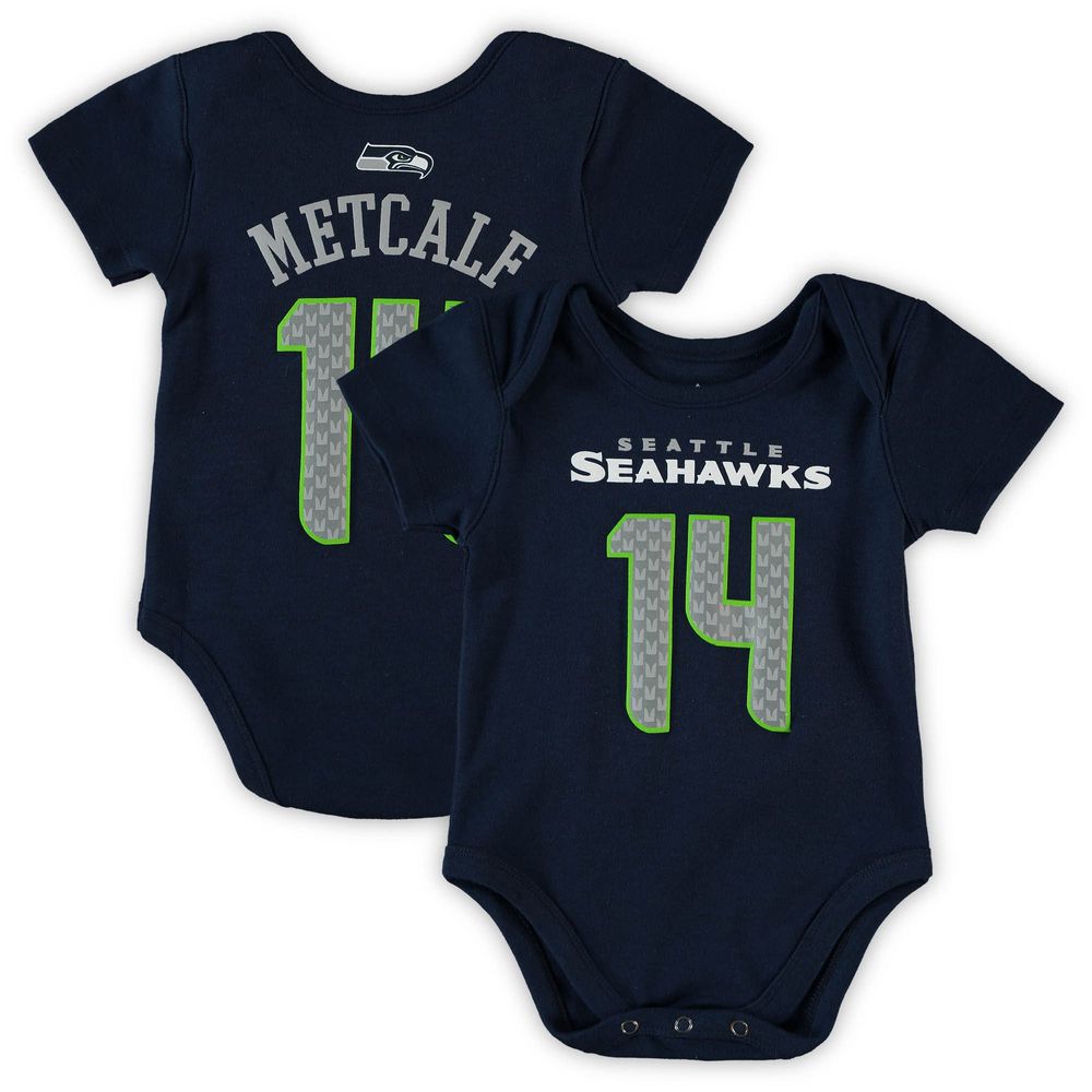 Infant DK Metcalf College Navy Seattle Seahawks Mainliner Player Name & Number Bodysuit